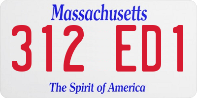 MA license plate 312ED1