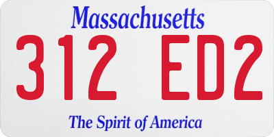 MA license plate 312ED2