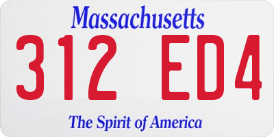 MA license plate 312ED4