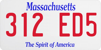 MA license plate 312ED5