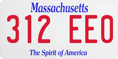 MA license plate 312EE0