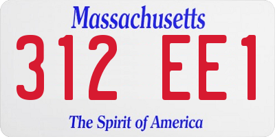 MA license plate 312EE1
