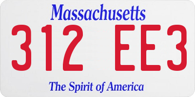 MA license plate 312EE3