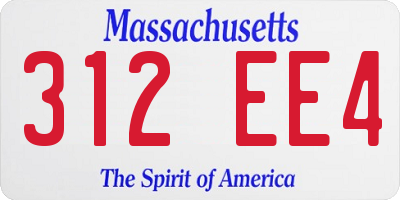 MA license plate 312EE4