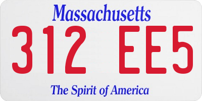 MA license plate 312EE5