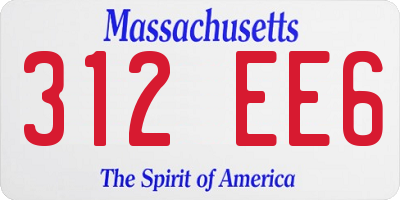 MA license plate 312EE6