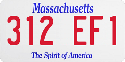 MA license plate 312EF1