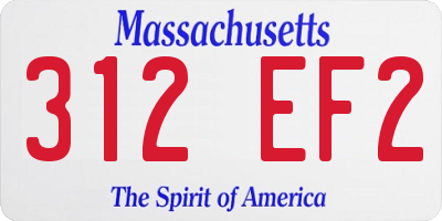 MA license plate 312EF2