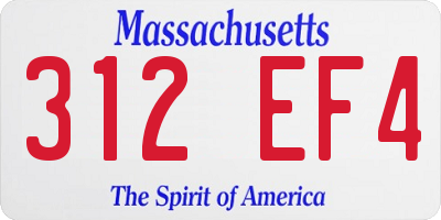 MA license plate 312EF4