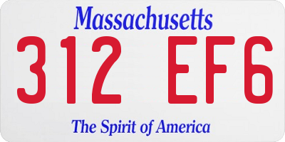 MA license plate 312EF6