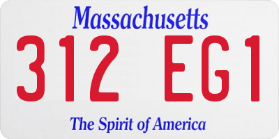 MA license plate 312EG1
