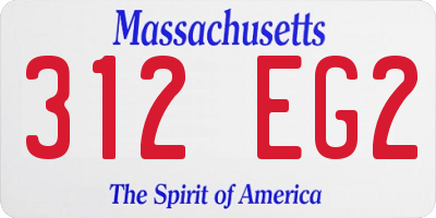 MA license plate 312EG2
