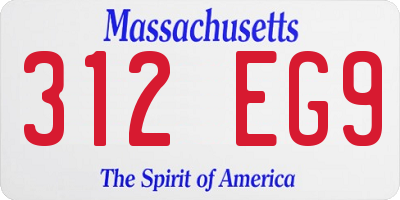 MA license plate 312EG9