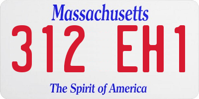 MA license plate 312EH1