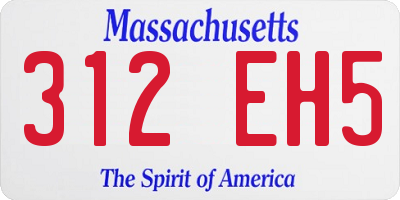 MA license plate 312EH5