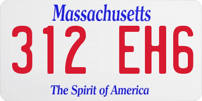 MA license plate 312EH6