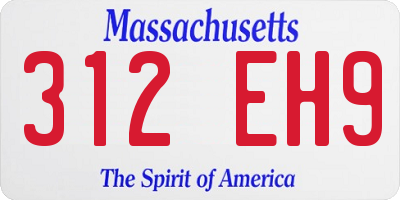 MA license plate 312EH9