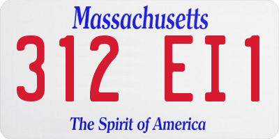 MA license plate 312EI1