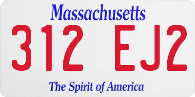 MA license plate 312EJ2