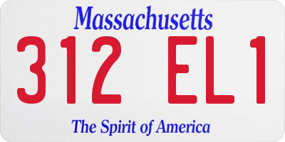 MA license plate 312EL1