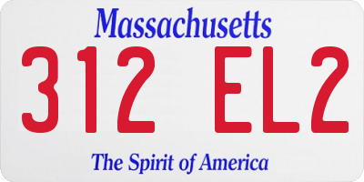 MA license plate 312EL2