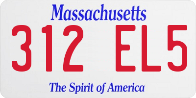 MA license plate 312EL5