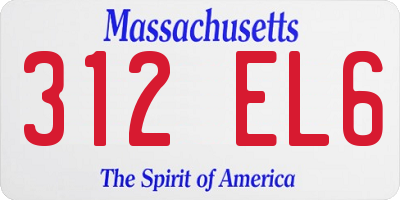 MA license plate 312EL6