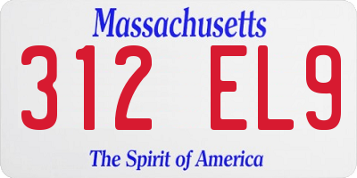 MA license plate 312EL9