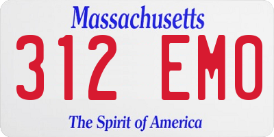 MA license plate 312EM0