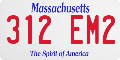 MA license plate 312EM2