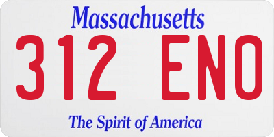 MA license plate 312EN0
