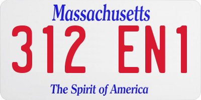 MA license plate 312EN1