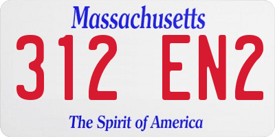 MA license plate 312EN2