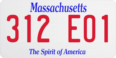 MA license plate 312EO1