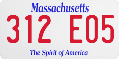 MA license plate 312EO5