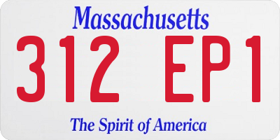 MA license plate 312EP1