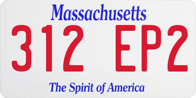 MA license plate 312EP2