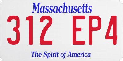 MA license plate 312EP4
