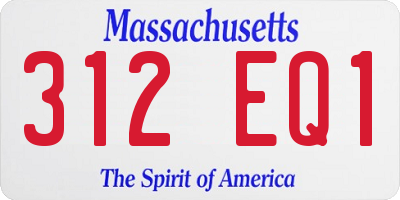 MA license plate 312EQ1