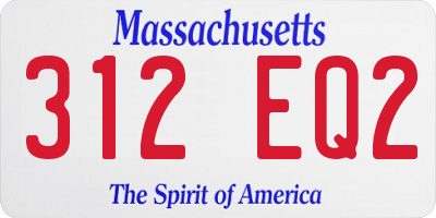 MA license plate 312EQ2