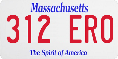 MA license plate 312ER0