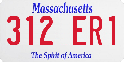 MA license plate 312ER1