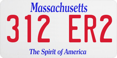 MA license plate 312ER2