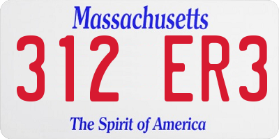 MA license plate 312ER3