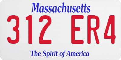 MA license plate 312ER4