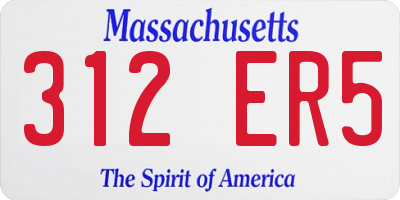 MA license plate 312ER5