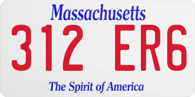 MA license plate 312ER6