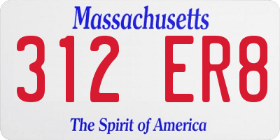 MA license plate 312ER8