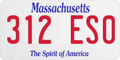 MA license plate 312ES0