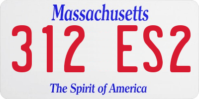 MA license plate 312ES2